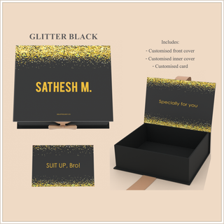 Personalised Keepsake Gift Box with Card - Glitter Black