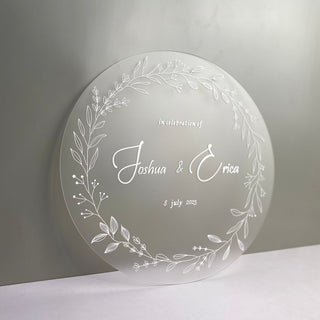Botanical Round Frosted Acrylic Sign