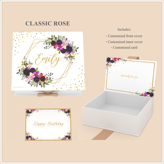 Personalised Keepsake Gift Box with Card - Classic Rose
