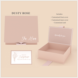 Personalised Keepsake Gift Box with Card - Dusty Rose