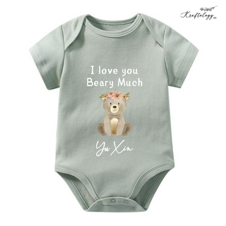 Customised Baby Bodysuit- Flower Bear