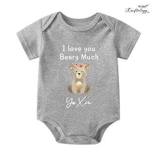 Customised Baby Bodysuit- Flower Bear