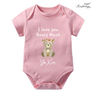Customised Baby Bodysuit- Flower Bear