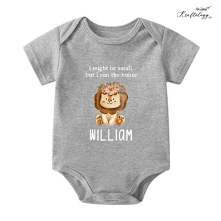 Customised Baby Bodysuit- Flower Lion