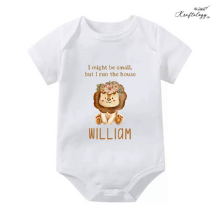 Customised Baby Bodysuit- Flower Lion