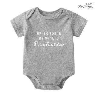 Customised Baby Bodysuit- Hello World