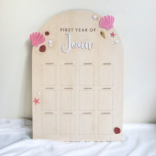 Personalised Baby Milestone Board- Blush Pink Seashell