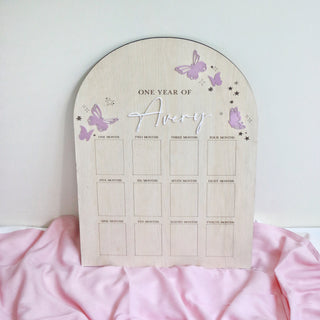 Personalised Baby Milestone Board- Blush Pink Butterfly