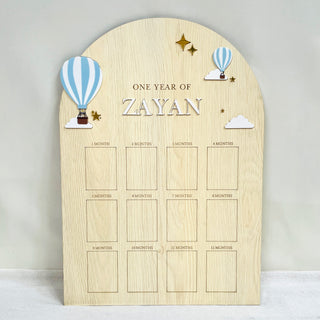 Personalised Baby Milestone Board- Hot Air Balloon