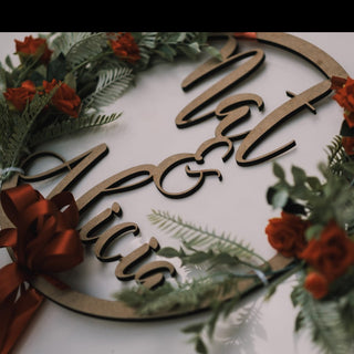 Customised Frame Wood Lasercut / Name Signage - Round