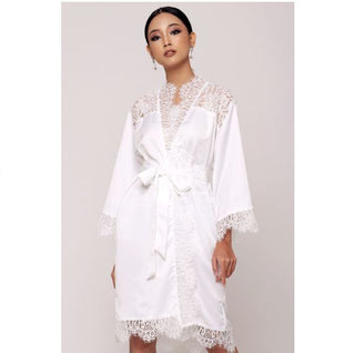 Amelia Premium Lace Bridal Robe