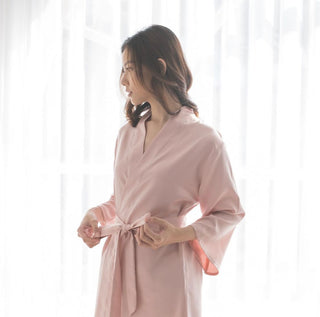 Satin Bridal Robe - Nude Blush