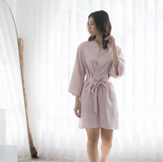 Satin Bridal Robe - Dusty Mauve
