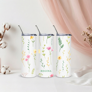 Personalised Graphic Kyra Slim Insulated Tumbler -Wildflower