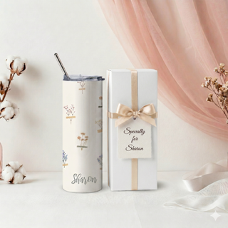 Personalised Graphic Kyra Slim Insulated Tumbler - Petal Wild
