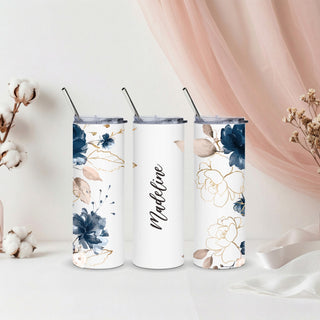 Personalised Graphic Kyra Slim Insulated Tumbler - Blue Haven
