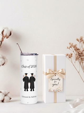 Personalised Graphic Graduation Kyra Slim Insulated Tumbler - BFF Graduation