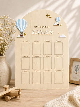 Personalised Baby Milestone Board- Hot Air Balloon