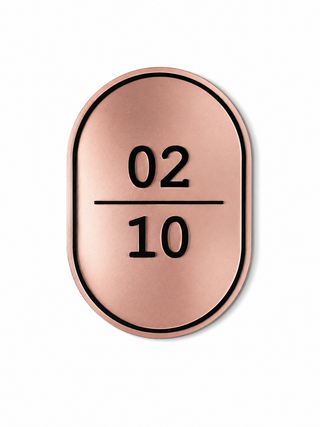 Home Unit Number 3D Oval Rosegold and Black Acrylic Signage