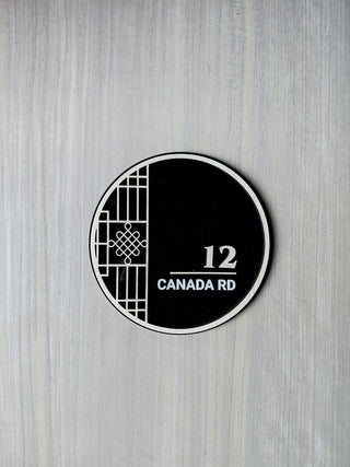 Home Unit Number 3D Round Black Acrylic Signage