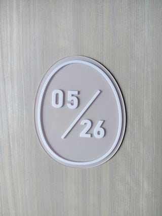 Home Unit Number 3D Round Beige Minimalist Acrylic Signage
