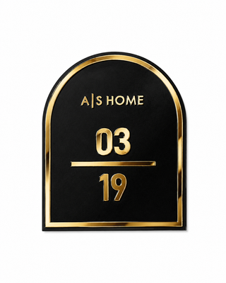 Home Unit Number 3D Arch Black Gold Minimalist Acrylic