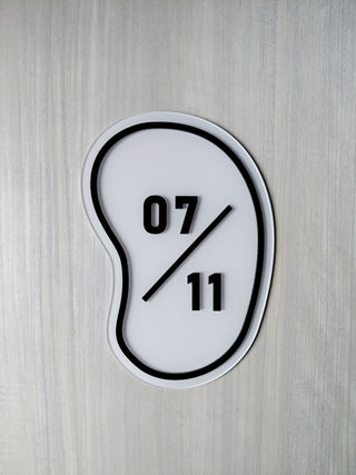 Home Unit Number 3D Curve White and Black Acrylic Signage