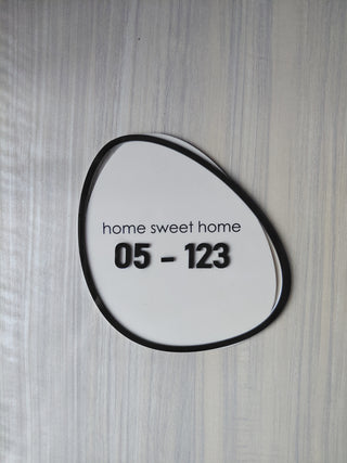 Home Unit Number 3D Minimalist White and Black Acrylic Signage