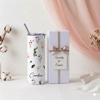 Personalised Graphic Kyra Slim Insulated Tumbler - Garden Bloom