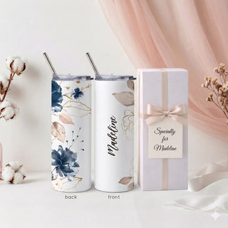 Personalised Graphic Kyra Slim Insulated Tumbler - Blue Haven