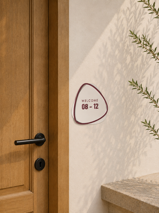 Home Unit Number 3D Minimalist White and Brown Acrylic Signage