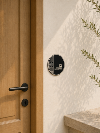 Home Unit Number 3D Round Black Acrylic Signage