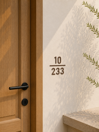 Home Unit Number 3D Cutout Number Dark Wood Signage