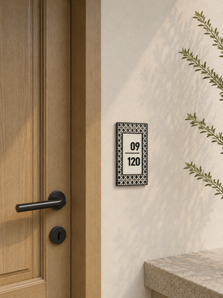 Home Unit Number 3D Rectangle Light Wood Signage