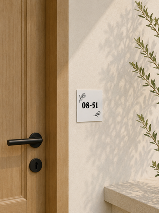 Home Unit Number 3D Square Black and White Acrylic Signage