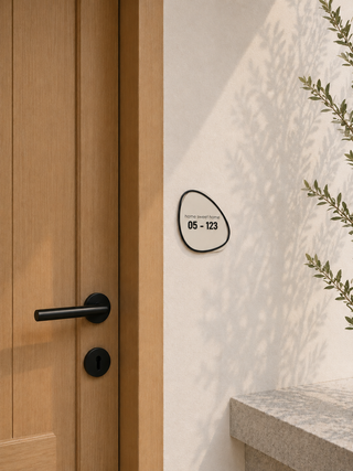 Home Unit Number 3D Minimalist White and Black Acrylic Signage
