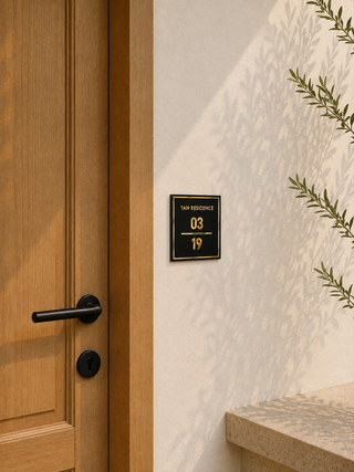 Home Unit Number 3D Square Black Acrylic Signage