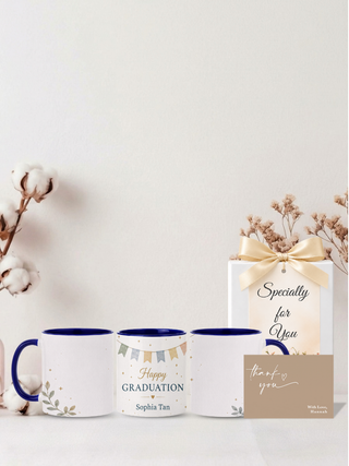 Customised Wrapped Graduation Day Mug - Happy Banner Grad