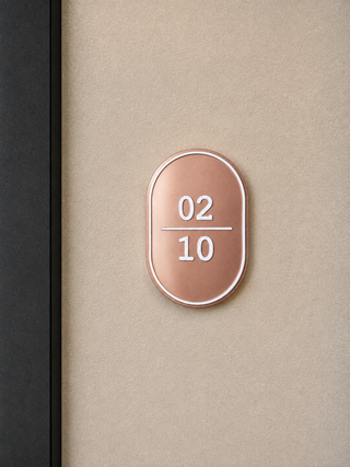 Home Unit Number 3D Oval Rosegold and White Acrylic Signage