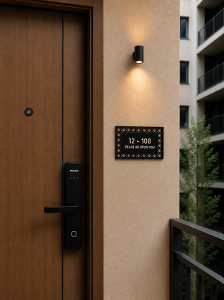 Home Unit Number 3D Rectangle Black Acrylic Signage