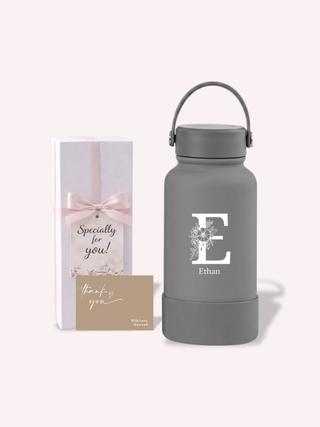 Personalised Engraved Insulated Stainless Steel Osaka Tumbler for Teacher's Day- Flower Alphabet