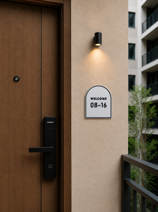Home Unit Number 3D Arch White Minimalist