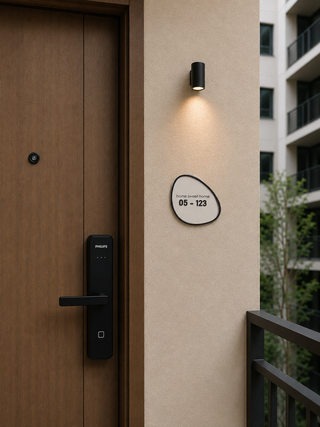 Home Unit Number 3D Minimalist White and Black Acrylic Signage