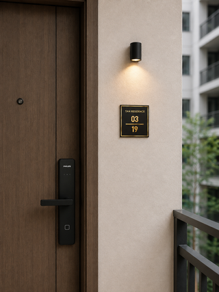 Home Unit Number 3D Square Black Acrylic Signage
