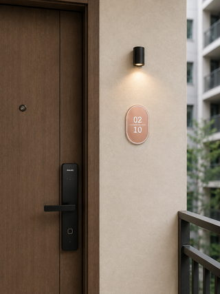 Home Unit Number 3D Oval Rosegold and White Acrylic Signage