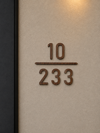 Home Unit Number 3D Cutout Number Dark Wood Signage