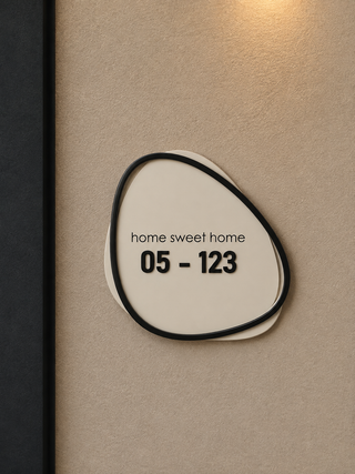 Home Unit Number 3D Minimalist White and Black Acrylic Signage