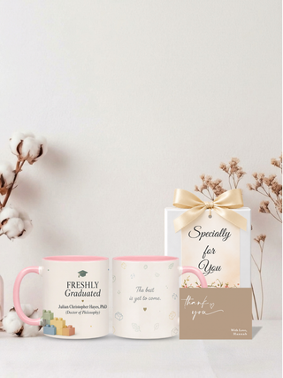 Customised Wrapped Graduation Day Mug - Freshly Graduate