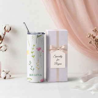 Personalised Graphic Kyra Slim Insulated Tumbler -Wildflower