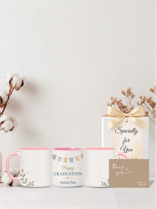Customised Wrapped Graduation Day Mug - Happy Banner Grad